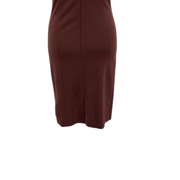 Ottod'Ame Cocoa Sheath Dress Pencil V-Neck Short Sleeve Brown Size US 4 - Picture 12 of 16